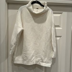 Free People White Cowl Neck Sweater Medium